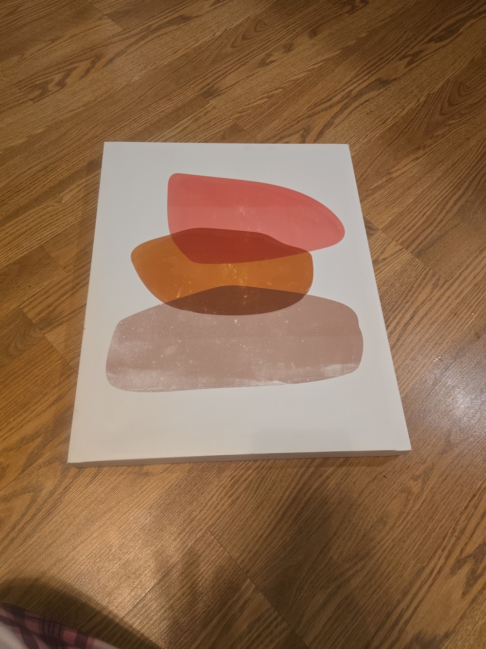 Abstract Stacked Shapes Wall Art - Pink, Orange, Brown